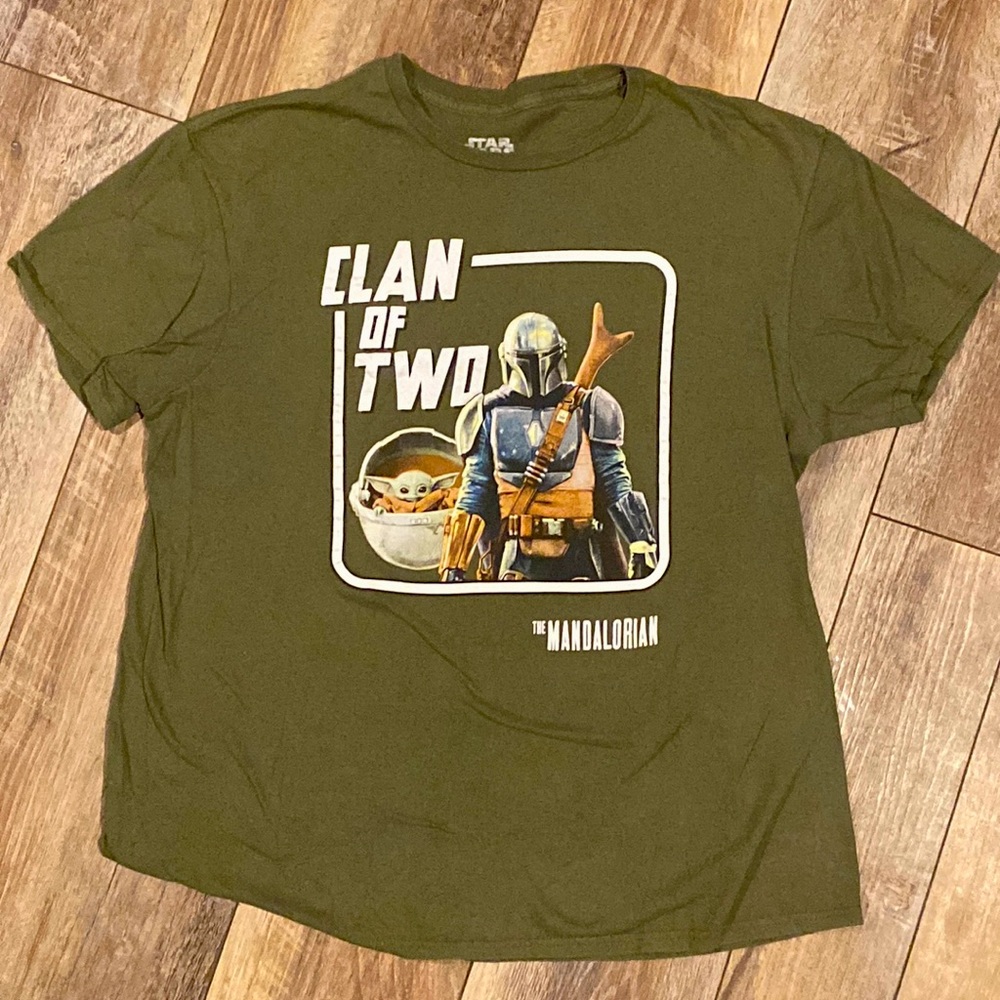 STAR WARS Mando Baby Grogu Clan of Two Men's Adult Graphic Tee T-Shirt